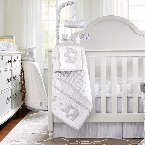 Wendy Bellissimo Dust Ruffle + Baby Crib Skirt from The Hudson Collection - Dot - Picture 2 of 2